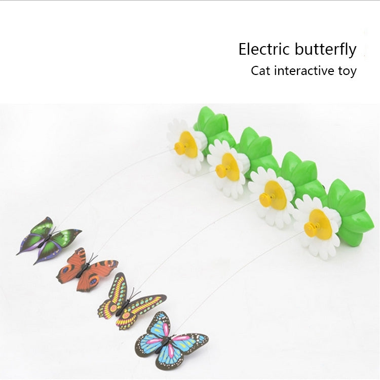 Electric Butterfly Flying Around The Flower Cat Toy