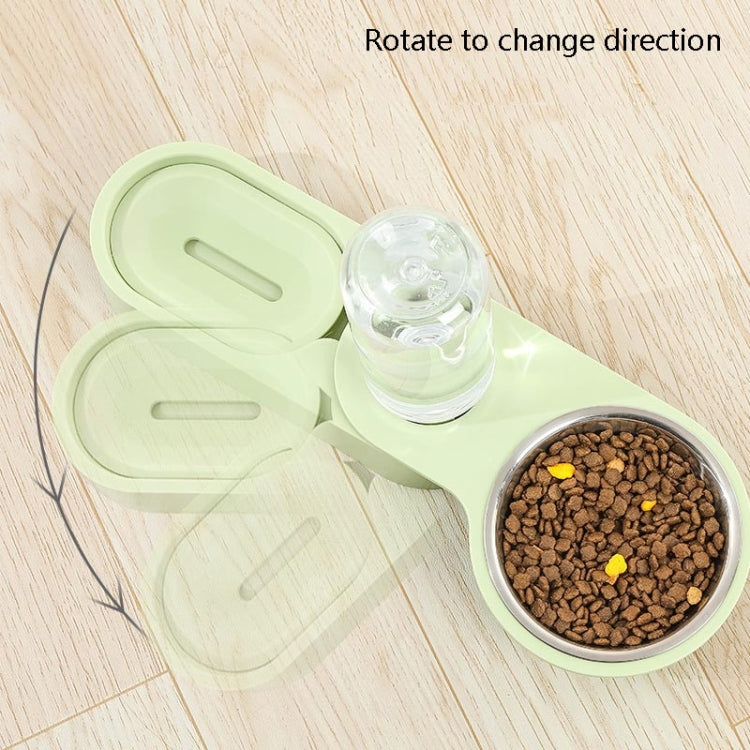 Dog Cat Food Bowl Folding Rotating Double Bowl