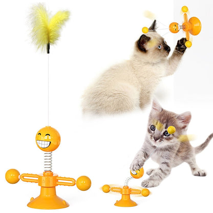 Bystar Spring Man Cat Toy,Turntable Teasing Interactive Cat Toys for Indoor