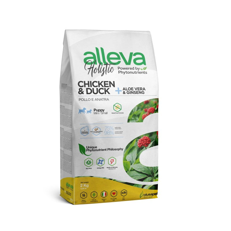 Alleva Holistic Mini Puppy Chicken & Duck + Aloe vera & Ginseng 2kg