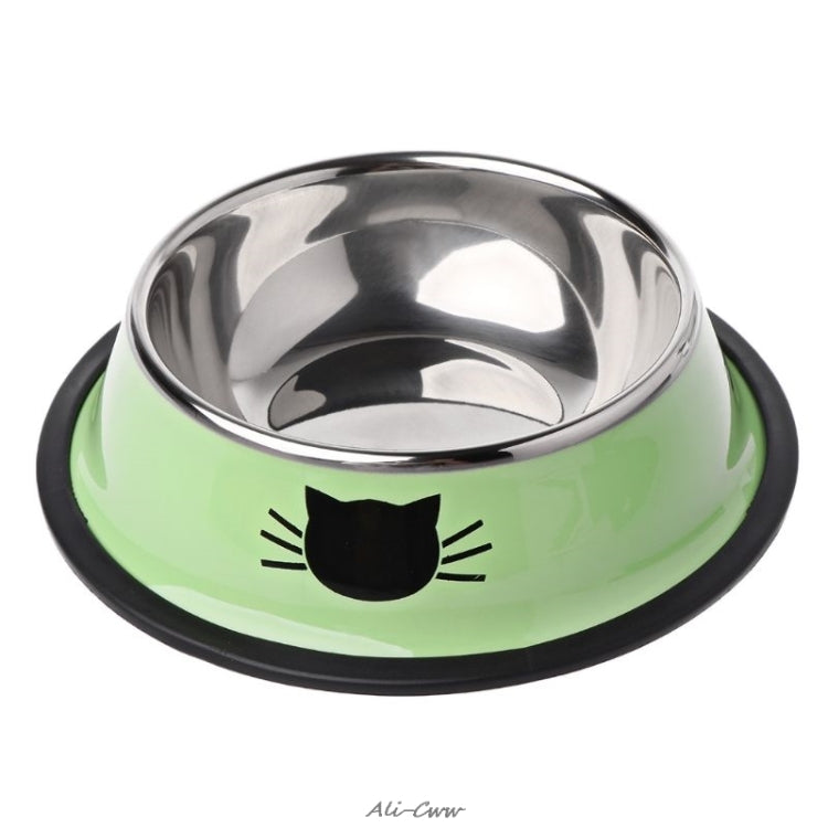 Non-slip Pet Stainless Steel Painted Cat Food Feeder